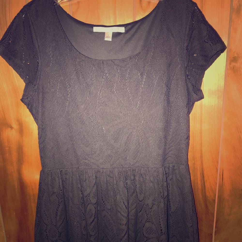 grey flower lace dress